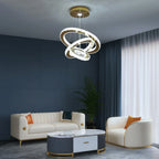 Crystal LED Chandelier – Multi-Ring Pendant Ceiling Light for Dining Room
