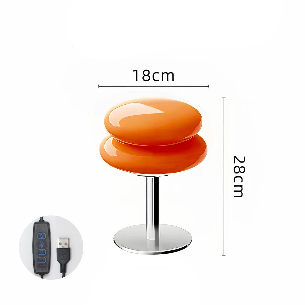 Tri-Chromatic Glass Table Lamp – Dimmable Night Light for Bedroom & Lounge