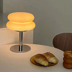 Tri-Chromatic Glass Table Lamp – Dimmable Night Light for Bedroom & Lounge