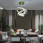 Crystal LED Chandelier – Multi-Ring Pendant Ceiling Light for Dining Room